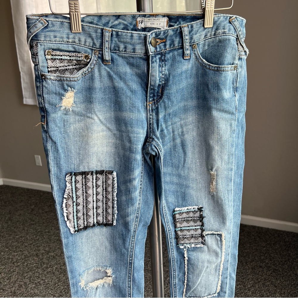 Free People Patchwork Jeans - Picture 2 of 6
